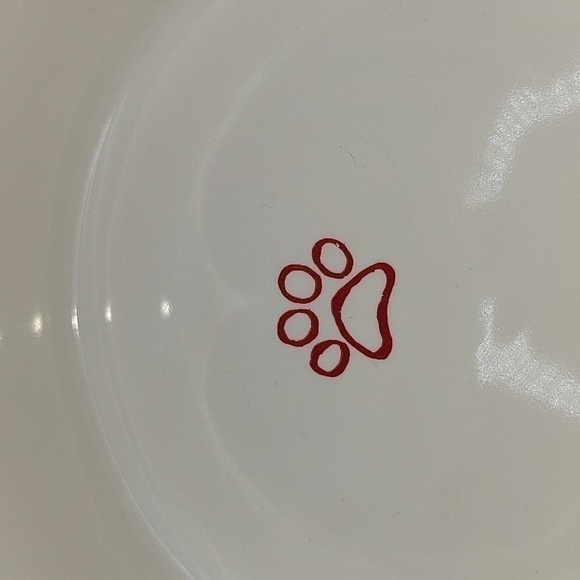 Fringe STUDIO dog or cat food bowl.  5" in Dia. 2" high.  Paw prints. - Picture 3 of 4